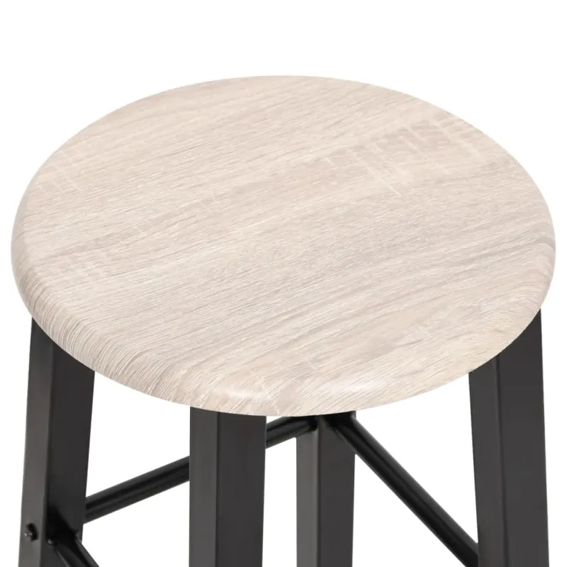 Baro taburetės, 2 vnt., juodos, MDF