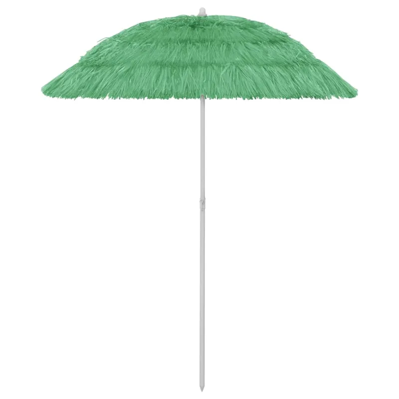 Paplūdimio skėtis, žalios spalvos, 180cm, havajietiško dizaino