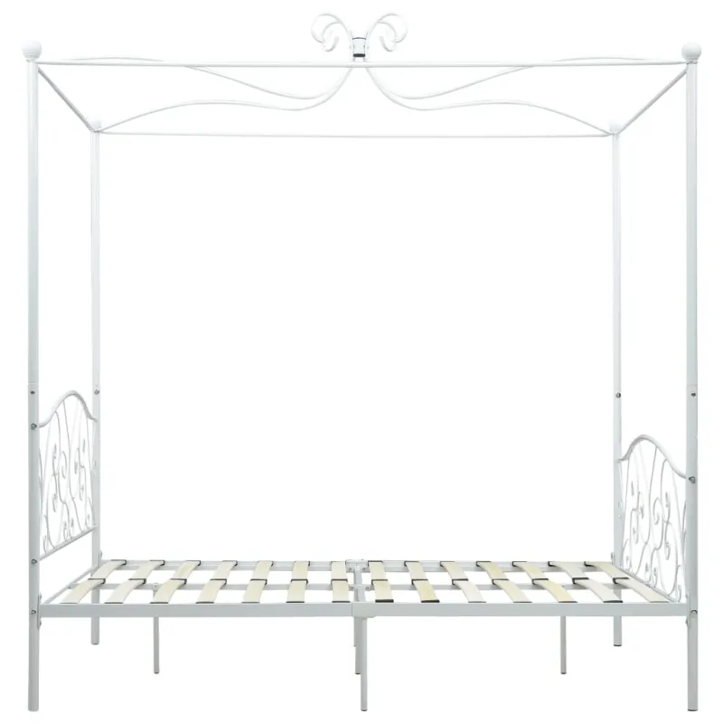 Lova su baldakimu, baltos spalvos, 120x200cm, metalas