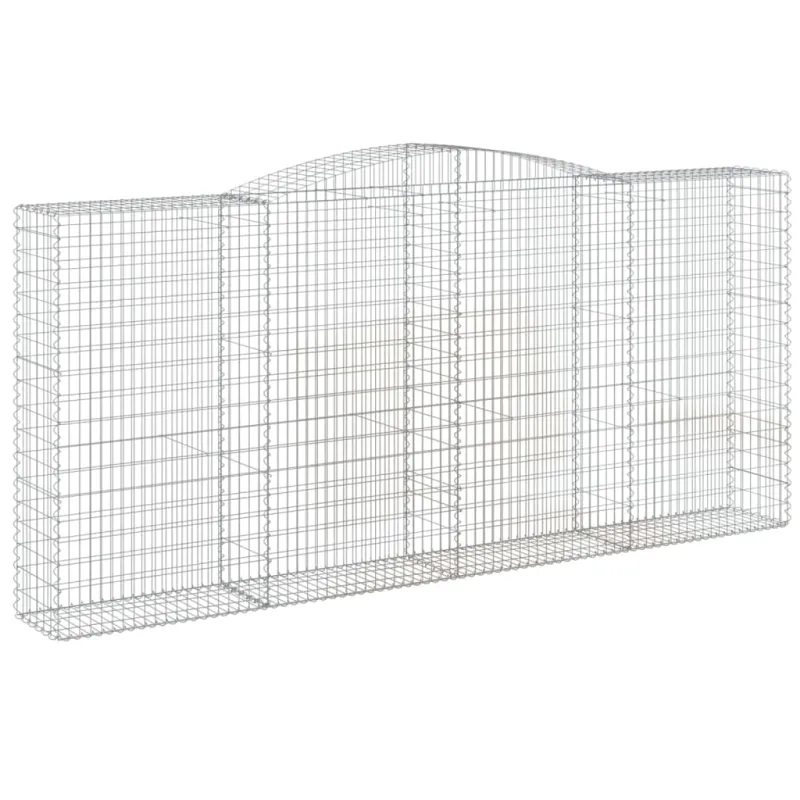 Išlenkti gabiono krepšiai, 7vnt., 400x50x180/200cm, geležis