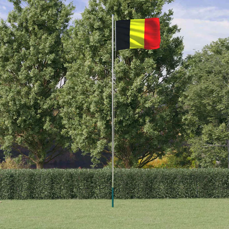Belgijos vėliava su stiebu, aliuminis, 6,08m