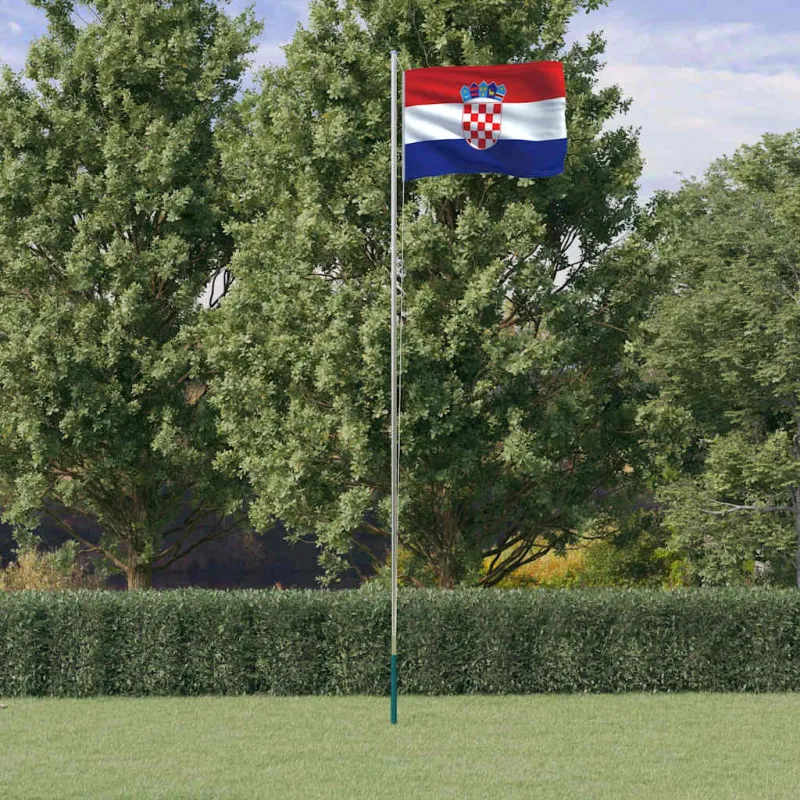 Kroatijos vėliava su stiebu, aliuminis, 6,08m