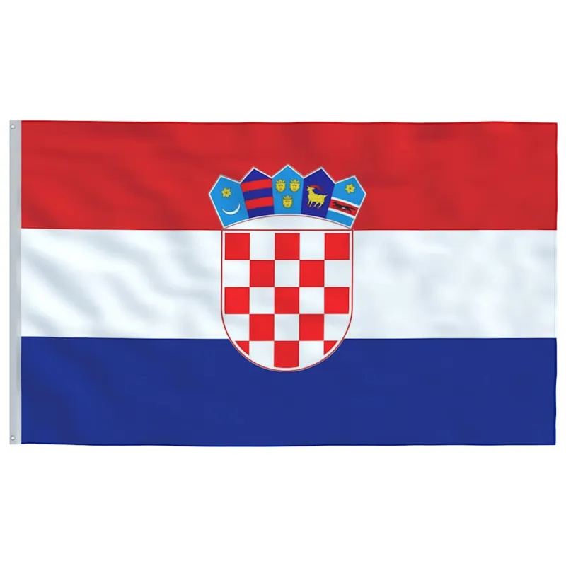 Kroatijos vėliava su stiebu, aliuminis, 6,08m
