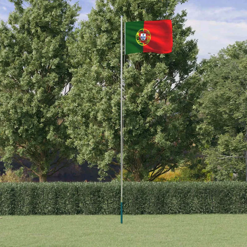 Portugalijos vėliava su stiebu, aliuminis, 6,08m