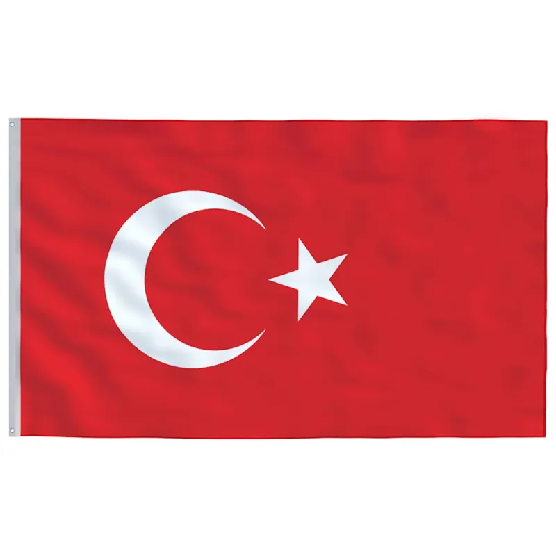 Turkijos vėliava su stiebu, aliuminis, 6,08m