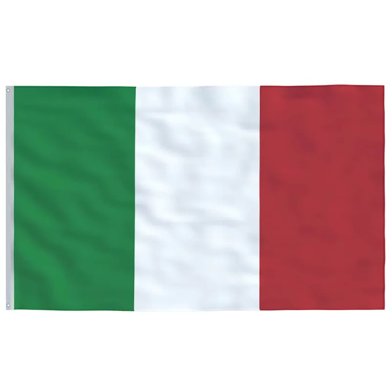 Italijos vėliava su stiebu, aliuminis, 5,5m