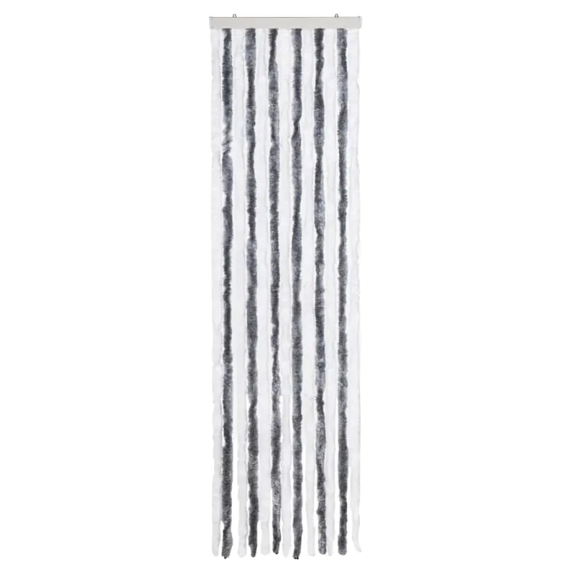 Užuolaida nuo vabzdžių, pilka ir balta, 56x200cm, šenilis