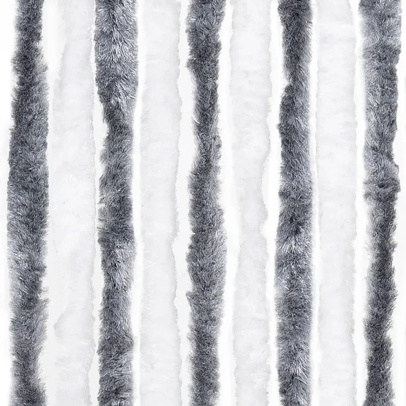 Užuolaida nuo vabzdžių, pilka ir balta, 90x200cm, šenilis
