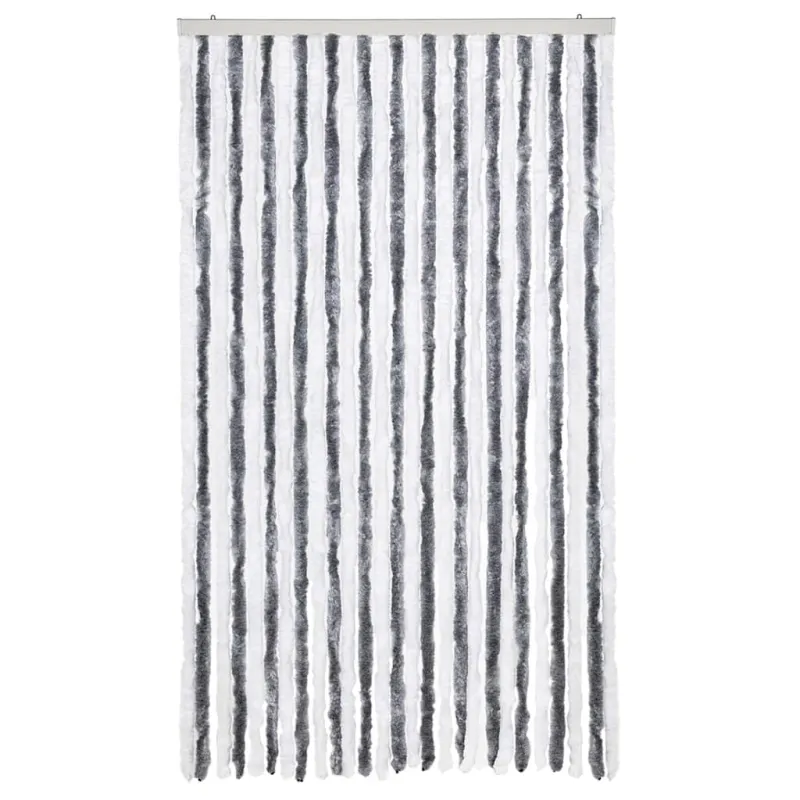 Užuolaida nuo vabzdžių, pilka ir balta, 118x220cm, šenilis