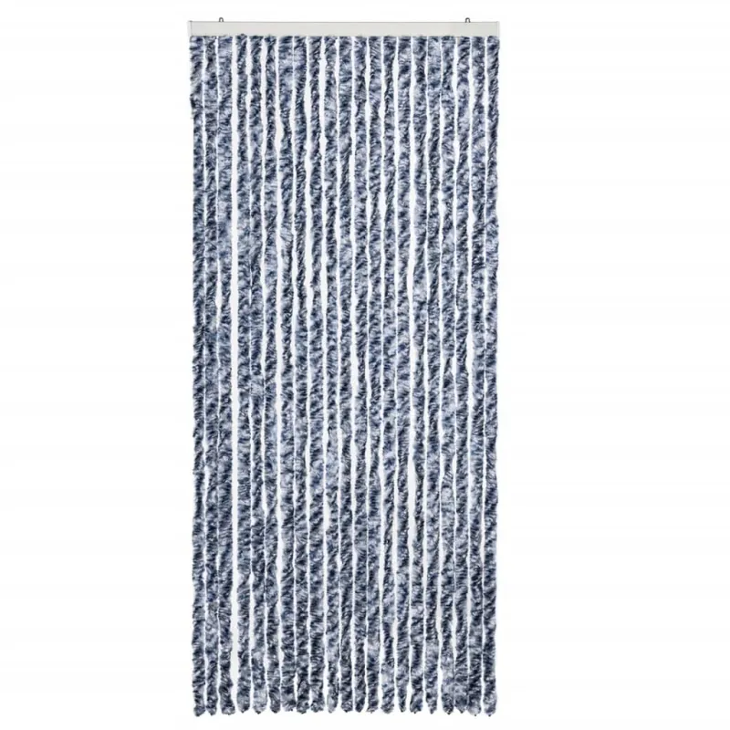 Užuolaida nuo vabzdžių, mėlyna ir balta, 90x200cm, šenilis