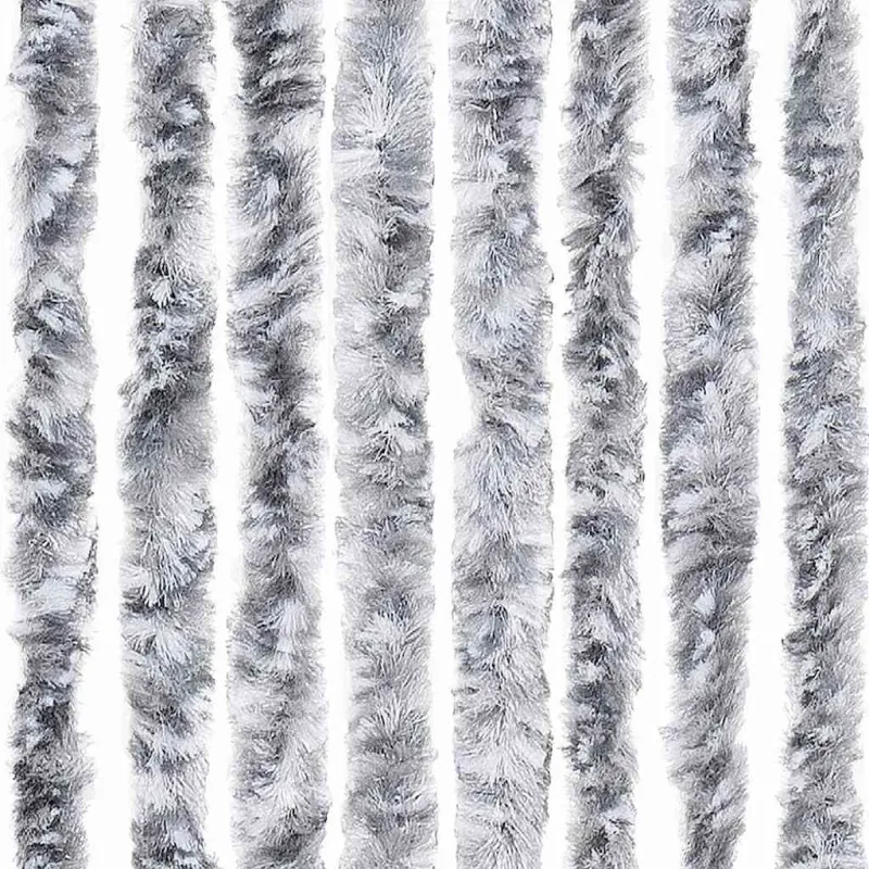Užuolaida nuo vabzdžių, balta ir pilka, 56x200cm, šenilis