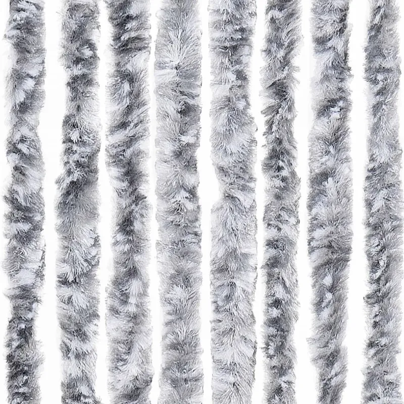 Užuolaida nuo vabzdžių, balta ir pilka, 90x200cm, šenilis