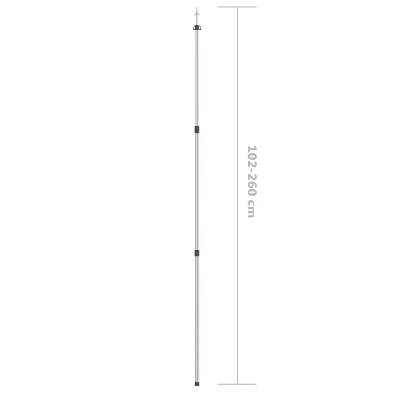 Teleskopiniai brezento strypai, 2vnt., 102-260cm, aliuminis