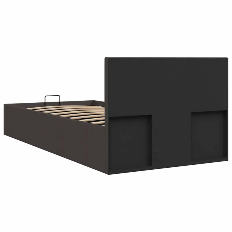Lovos rėmas su daiktadėže, tamsiai pilkas, 100x200cm, audinys
