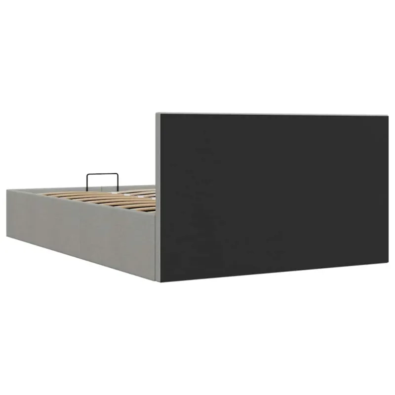 Lovos rėmas su daiktadėže, šviesiai pilkas, 120x200cm, audinys