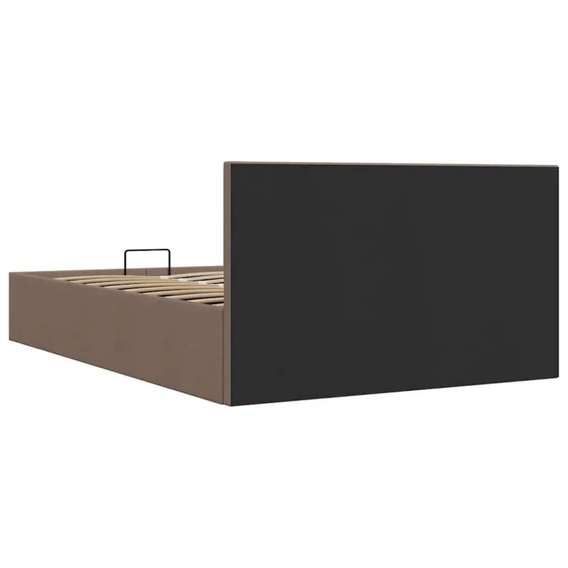 Lovos rėmas su daiktadėže, taupe spalvos, 120x200cm, audinys