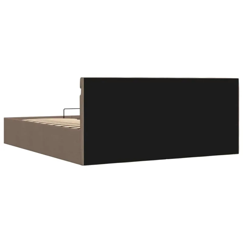Lovos rėmas su LED ir daiktadėže, taupe, 160x200cm, audinys