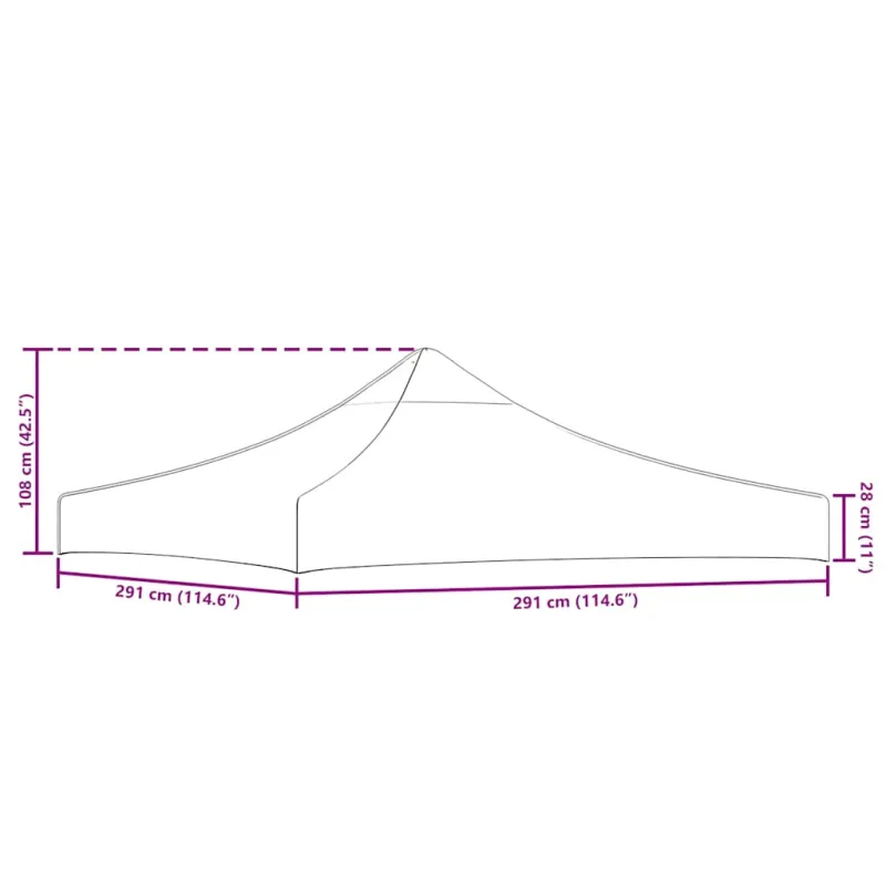 Proginės palapinės stogas, žalios spalvos, 3x3m, 270 g/m²