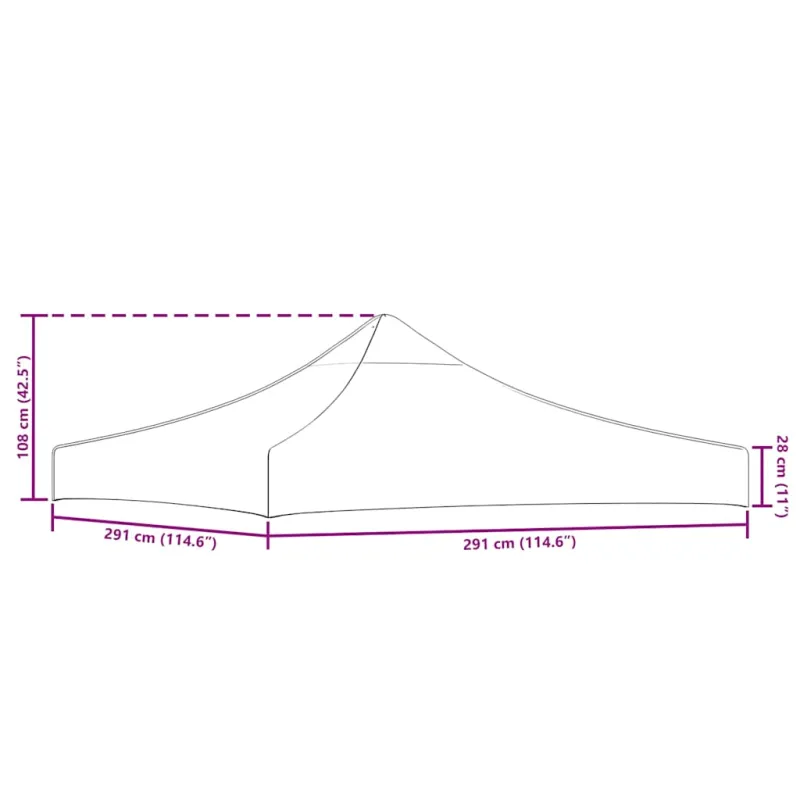 Proginės palapinės stogas, oranžinės spalvos, 3x3m, 270 g/m²