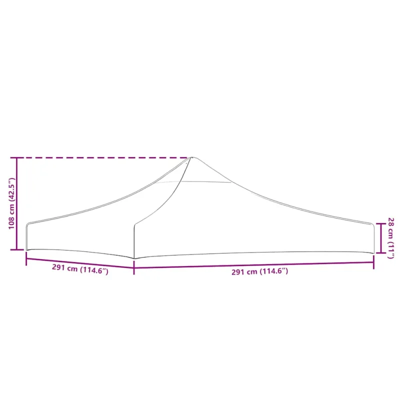 Proginės palapinės stogas, taupe spalvos, 3x3m, 270 g/m²