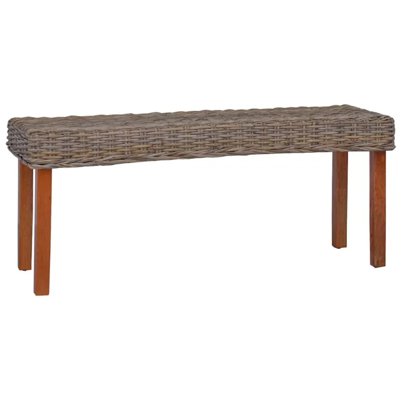 Suoliukas, 110cm, natūralus Kubu ratanas ir raudonmedžio masyvas