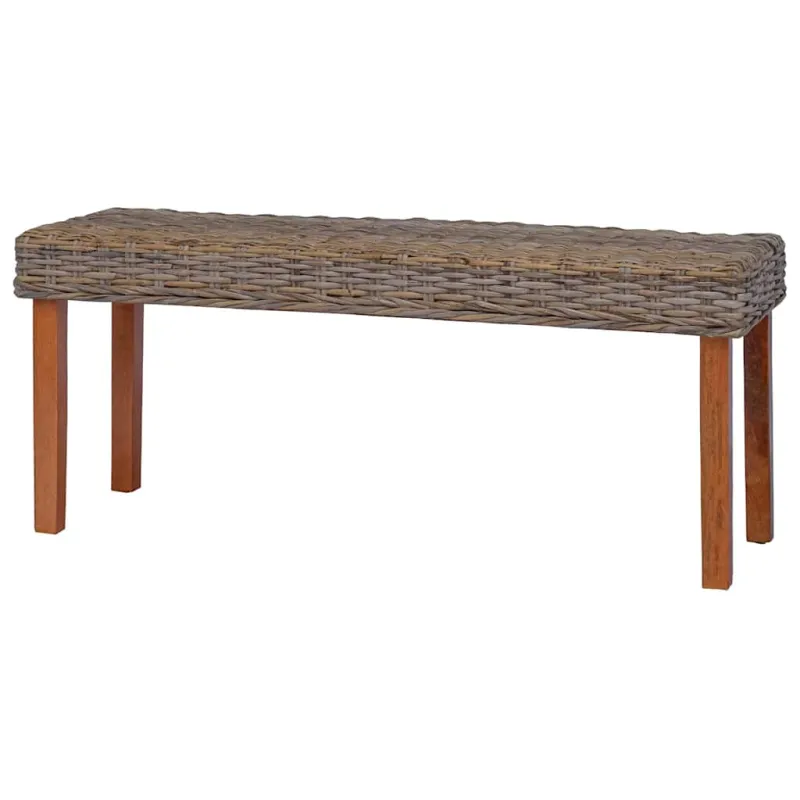 Suoliukas, 110cm, natūralus Kubu ratanas ir raudonmedžio masyvas