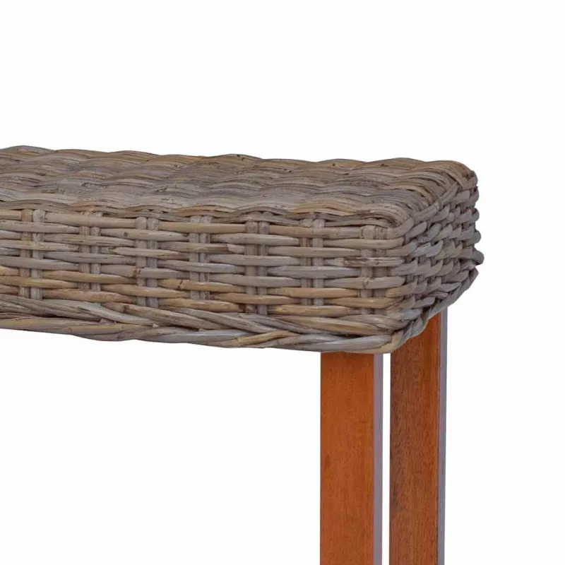 Suoliukas, 110cm, natūralus Kubu ratanas ir raudonmedžio masyvas