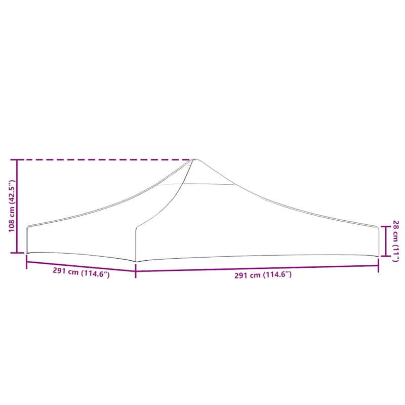 Proginės palapinės stogas, terakota spalvos, 3x3m, 270 g/m²