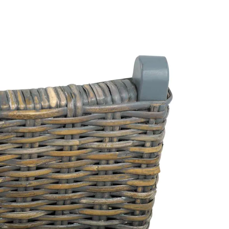 Poilsio kėdė, pilka, Kubu ratanas ir raudonmedžio masyvas