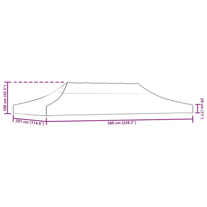 Proginės palapinės stogas, rudos spalvos, 6x3m, 270 g/m²
