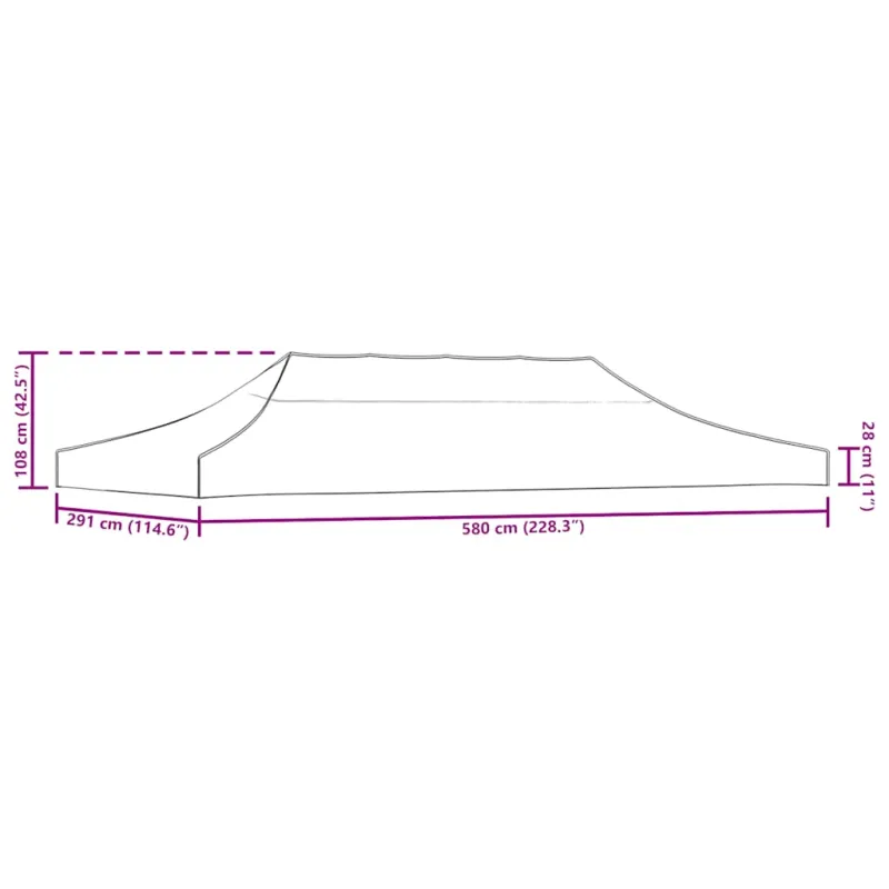 Proginės palapinės stogas, terakota spalvos, 6x3m, 270 g/m²