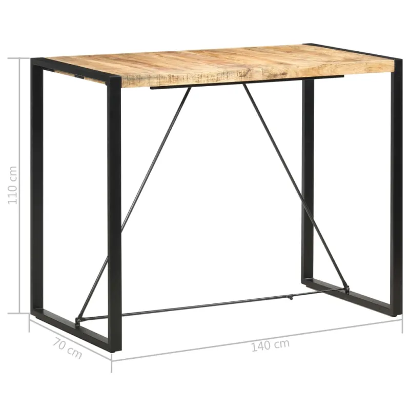 Baro stalas, 140x70x110cm, mango medienos masyvas