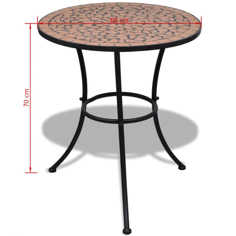 Bistrokalustekokoonpano, 3D, terrakotta, keraamiset laatat