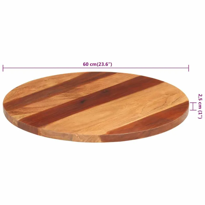 Stalviršis, 60cm, akacijos medienos masyvas, apskritas, 25–27mm