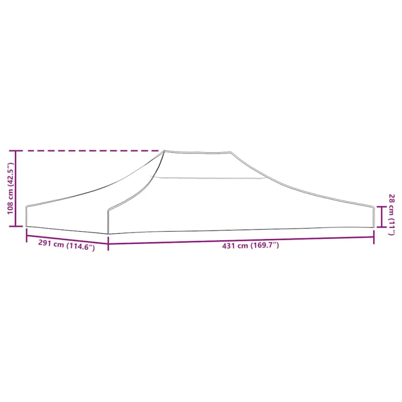 Proginės palapinės stogas, kreminės spalvos, 4,5x3m, 270 g/m²