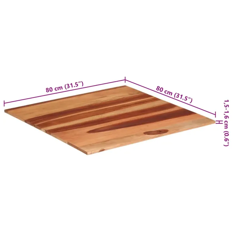 Stalviršis, 80x80cm, akacijos medienos masyvas, 15–16mm