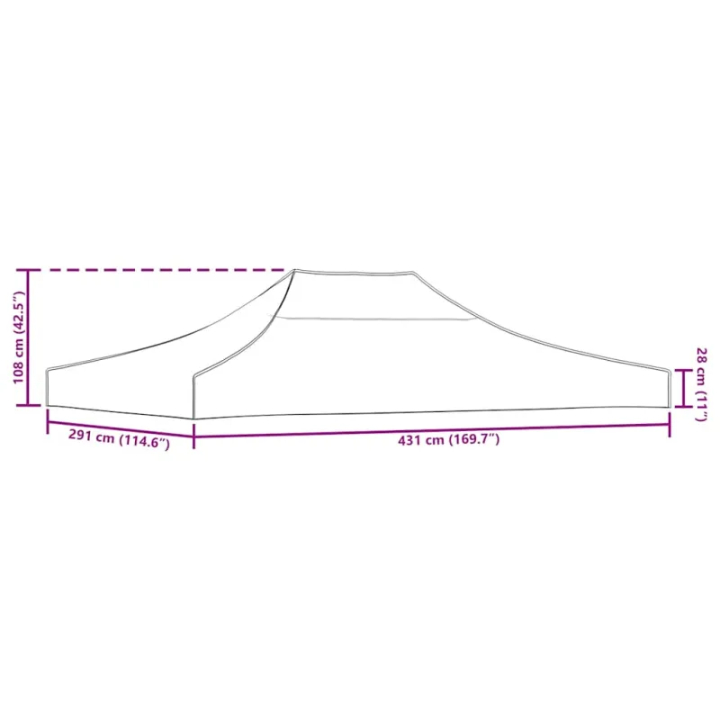Proginės palapinės stogas, terakota spalvos, 4,5x3m, 270 g/m²