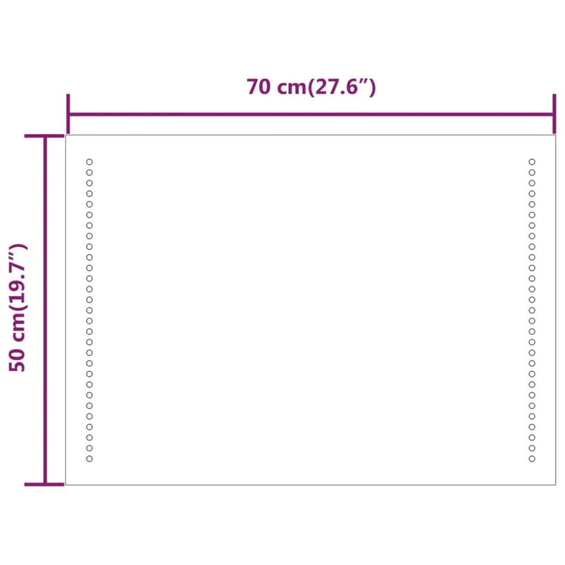 Vonios kambario LED veidrodis, 50x70cm