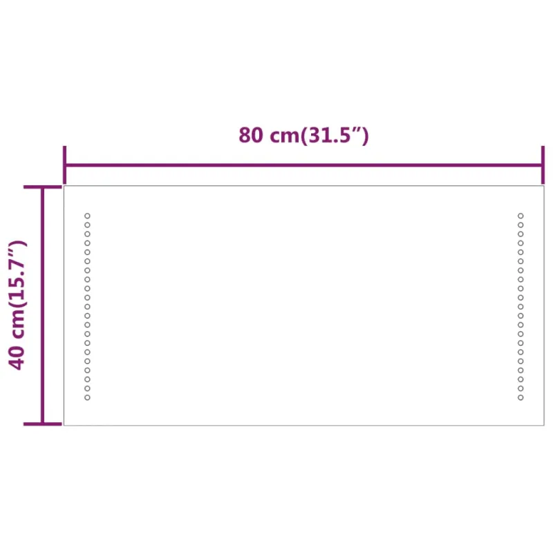 Vonios kambario LED veidrodis, 40x80cm