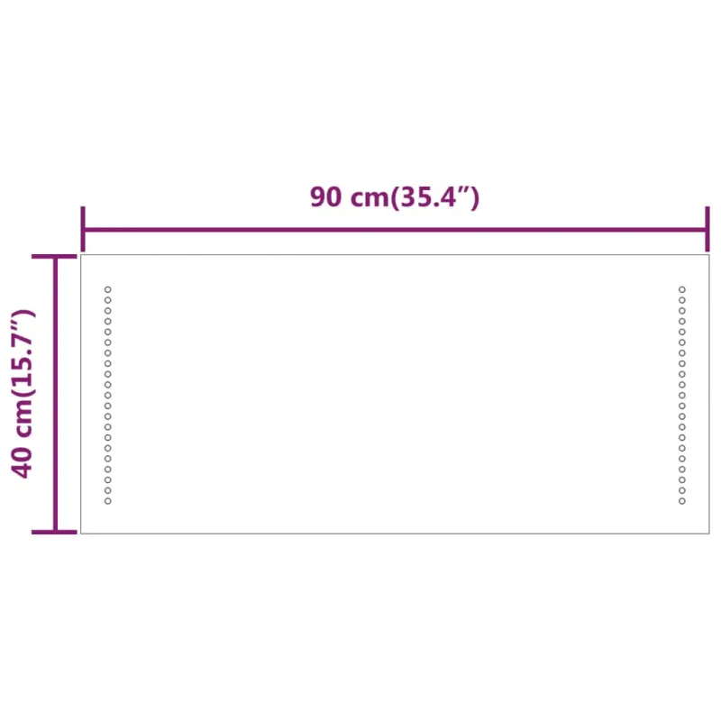 Vonios kambario LED veidrodis, 40x90cm