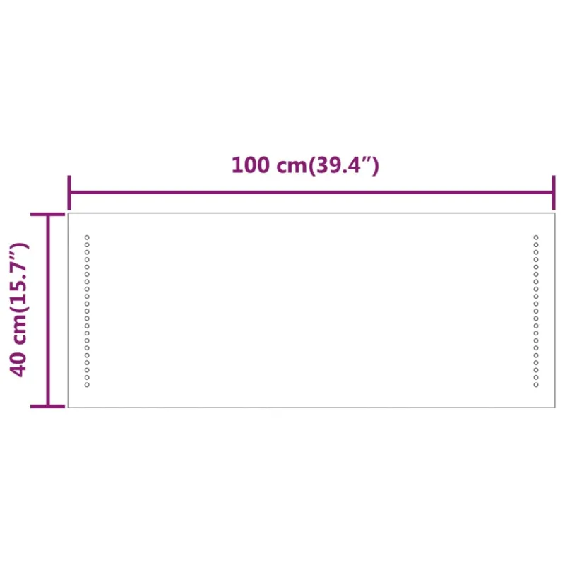 Vonios kambario LED veidrodis, 40x100cm
