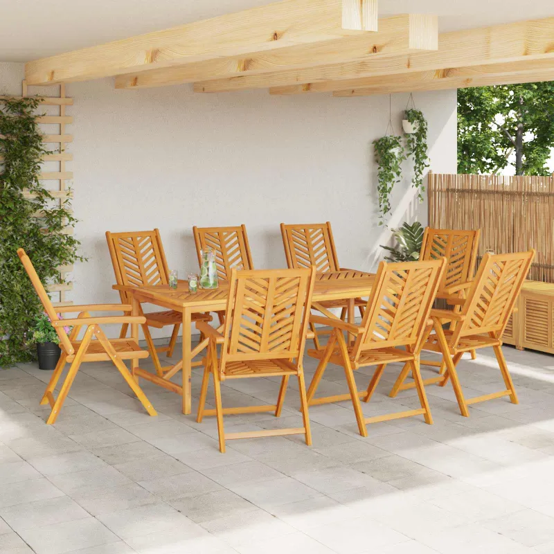 Sodo Kėdė 8 pcs Ruda 57 x 72 x 109 cm Kietos akacijos mediena