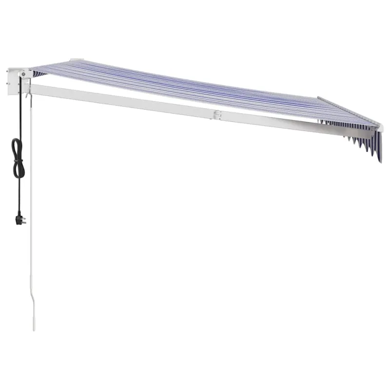 Automatinė ištraukiama markizė, mėlyna ir balta, 3x2,5m