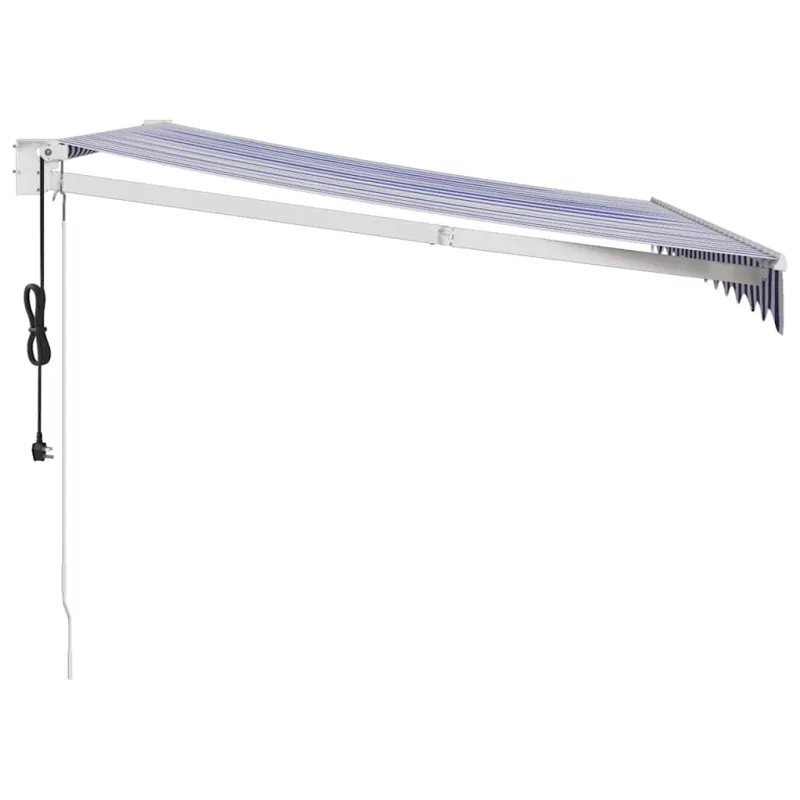 Automatinė ištraukiama markizė, mėlyna ir balta, 3,5x2,5m