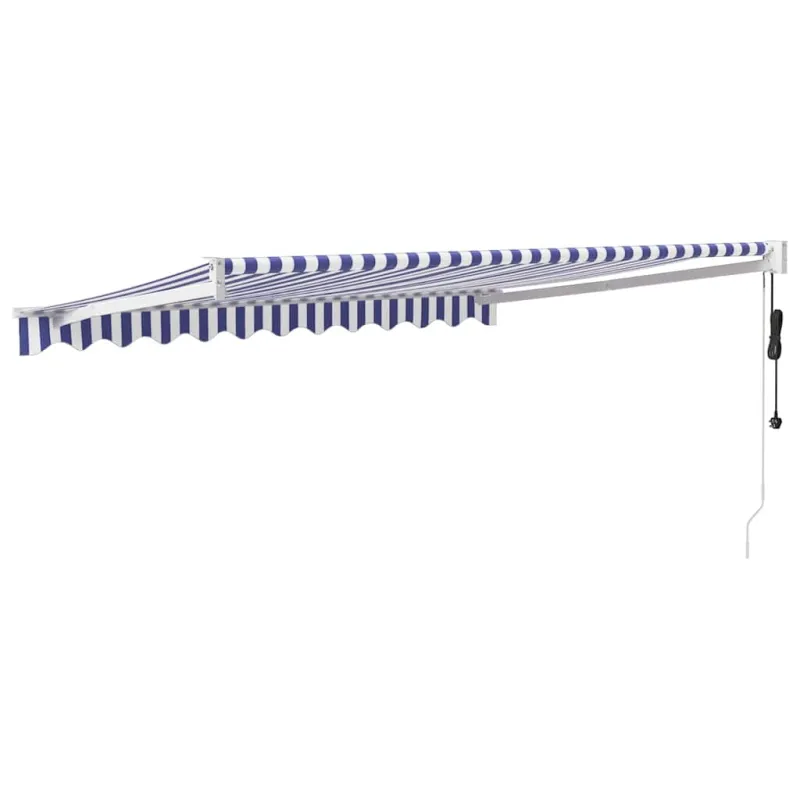 Automatinė ištraukiama markizė, mėlyna ir balta, 3,5x2,5m