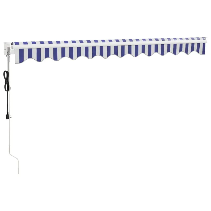 Automatinė ištraukiama markizė, mėlyna ir balta, 3,5x2,5m