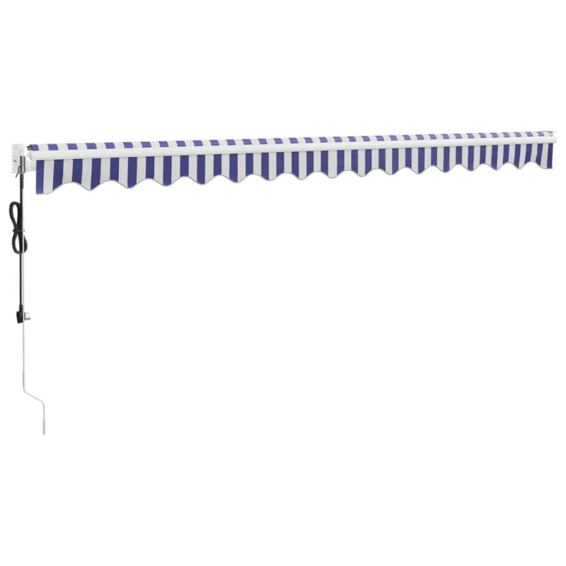 Automatinė ištraukiama markizė, mėlyna ir balta, 4x3m