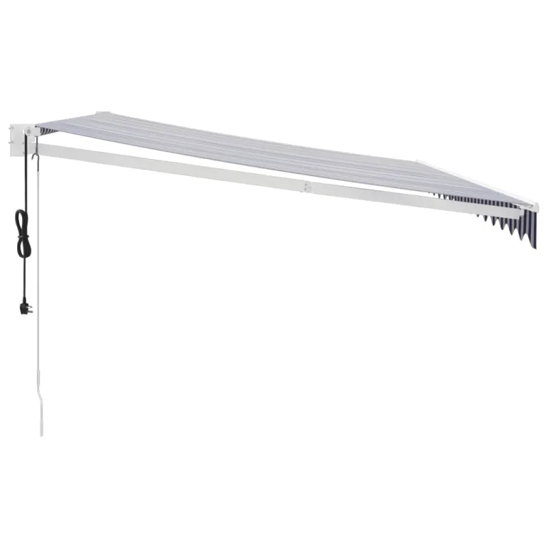 Automatinė ištraukiama markizė, mėlyna ir balta, 4,5x3m