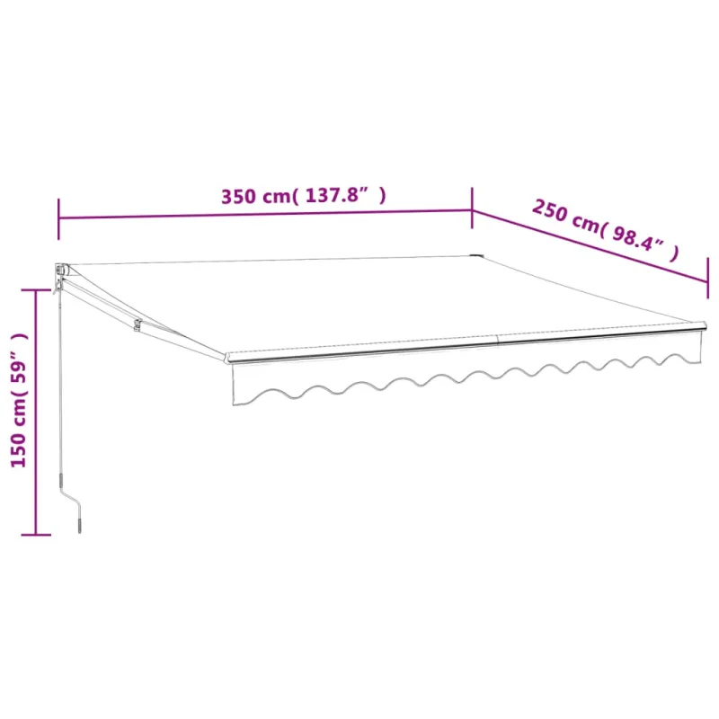 Automatinė ištraukiama markizė, kreminės spalvos, 3,5x2,5m
