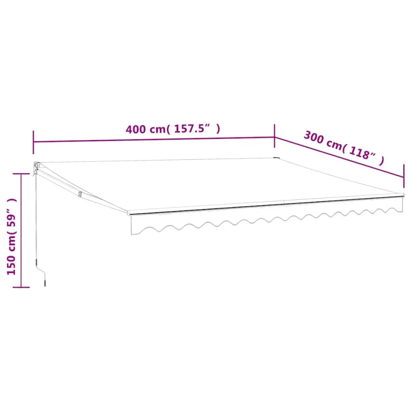 Automatinė ištraukiama markizė, kreminės spalvos, 4x3m